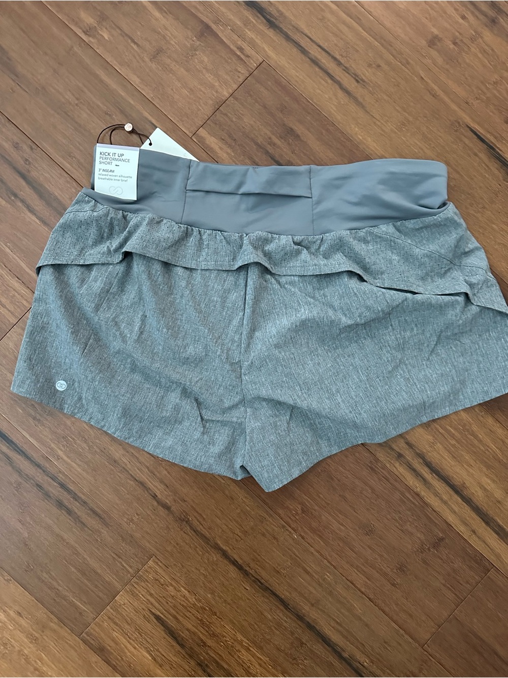 CALIA by Carrie Underwood Kick it Up Gray Athletic Shorts with Wide Waistband - Picture 4 of 5